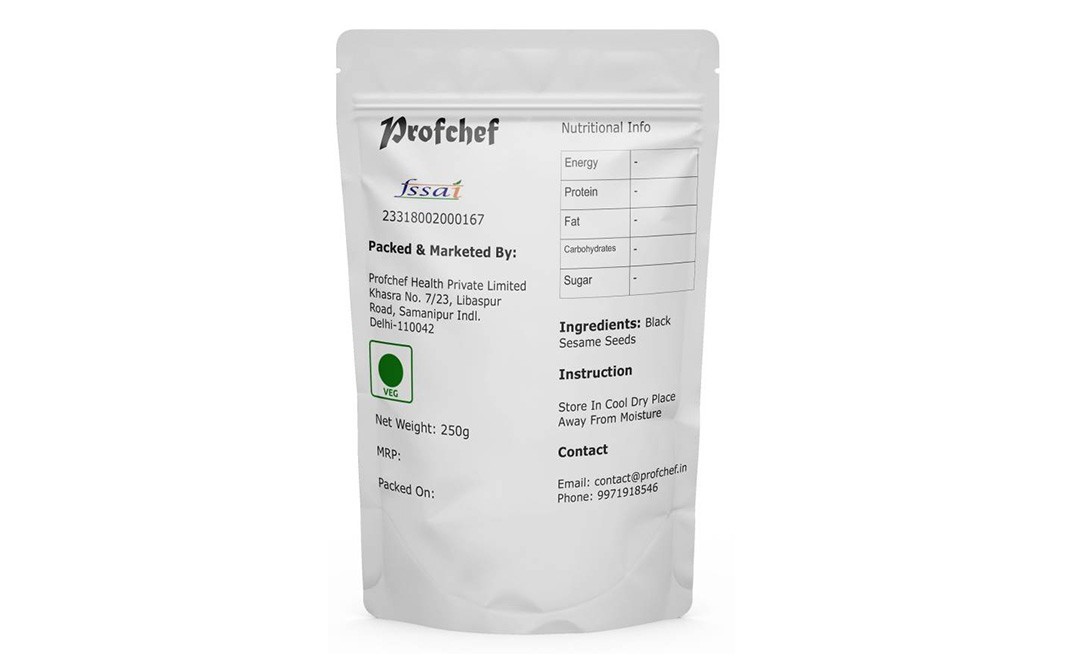 Profchef Black Sesame    Pack  250 grams